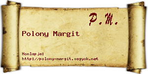 Polony Margit névjegykártya